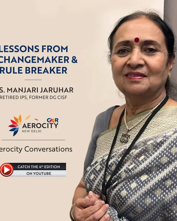 Announcing the 4th edition of Aerocity Conversations with Ms. Manjari Jaruhar, a retired IPS officer. We provide a platform for changemakers and rule-breakers to share their inspiring lessons.