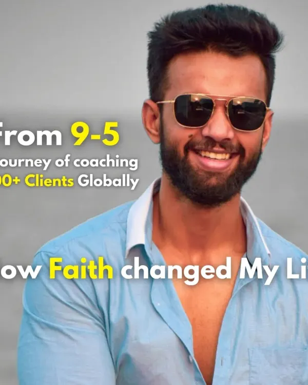 This is my story of how faith changed my life. I took a leap of faith in 2020, quitting my corporate job at Amazon & PayPal to become a coach. It was my wife's and parents' unshakable faith that gave me the strength to turn my passion into my profession, going from one client to over 1000 globally.