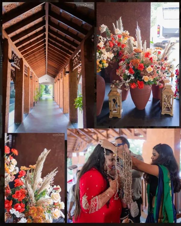 The welcome ceremony for Suraj and Pooja was a rustic dream. We used earthy tones, autumnal flowers in terracotta pots, and traditional elements like the kalire ritual to create a warm, countryside charm for arriving guests.