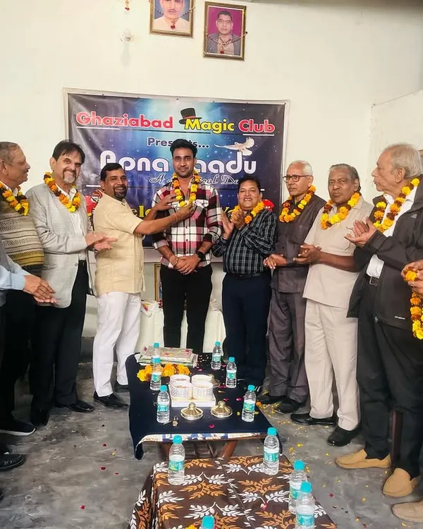 A group photo from a Ghaziabad Magic Club event held at my shop. These gatherings are all about building connections and fostering a supportive network for local magicians.