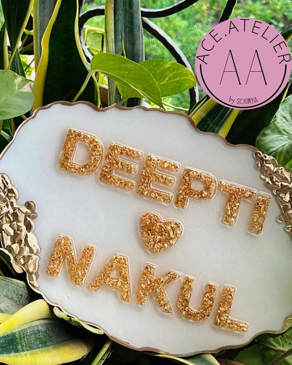 This custom white and gold geode resin nameplate is one of my most loved designs. I can personalize it with your names to create a beautiful and welcoming entrance for your home.