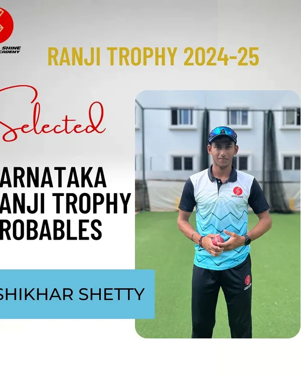 A huge moment for our academy. We are thrilled to see our shining star, Shikhar Shetty, selected for the Karnataka Ranji Trophy probables for the 2024-25 season.