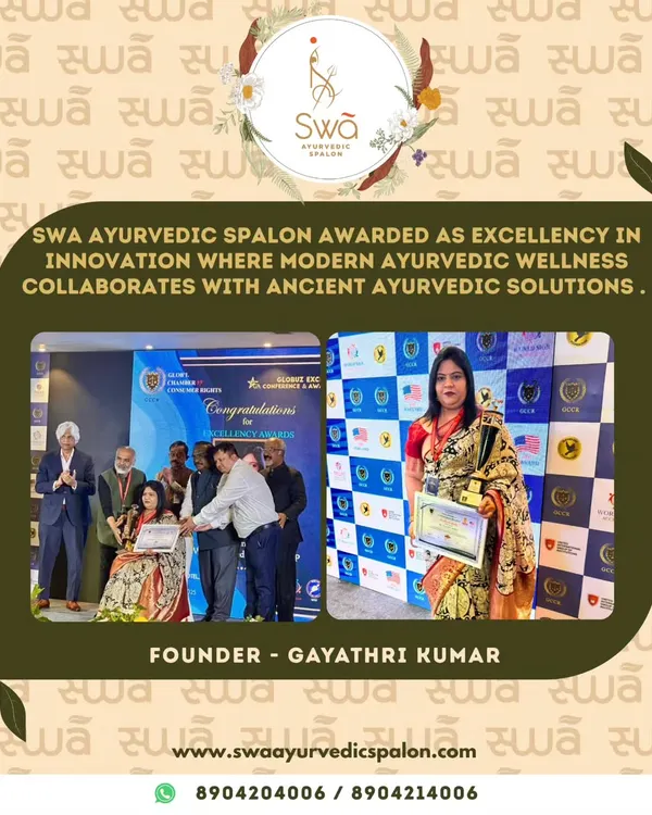 A proud moment for Swa Ayurvedic Spalon, being awarded for excellence in innovation where modern wellness collaborates with ancient Ayurvedic solutions.
