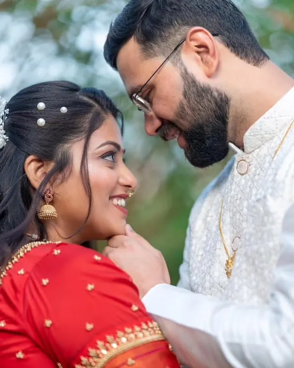 A close, intimate portrait of Nikhil and Namrata. Capturing the way a couple looks at each other is my favorite part of any engagement shoot.