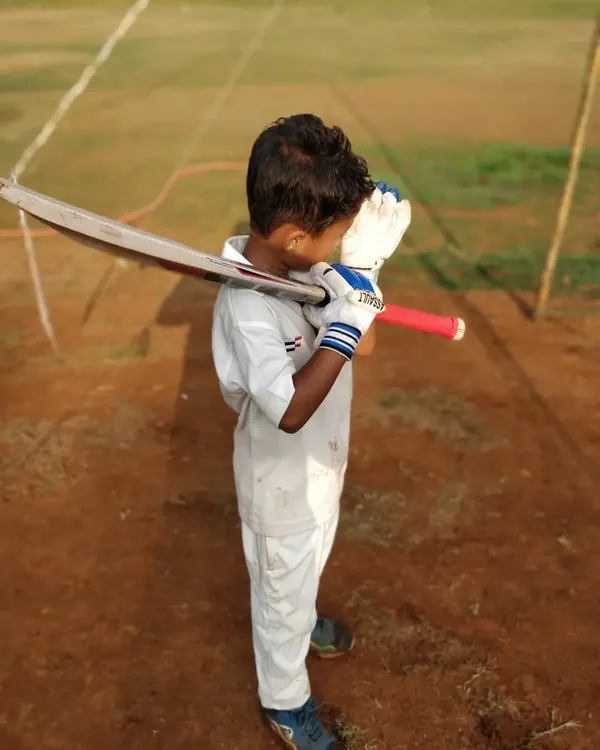 This is what I mean by "basics first". Notice the player's head position and the bat coming down straight, fundamentals we work on relentlessly. This discipline in technique is what builds a reliable batsman.