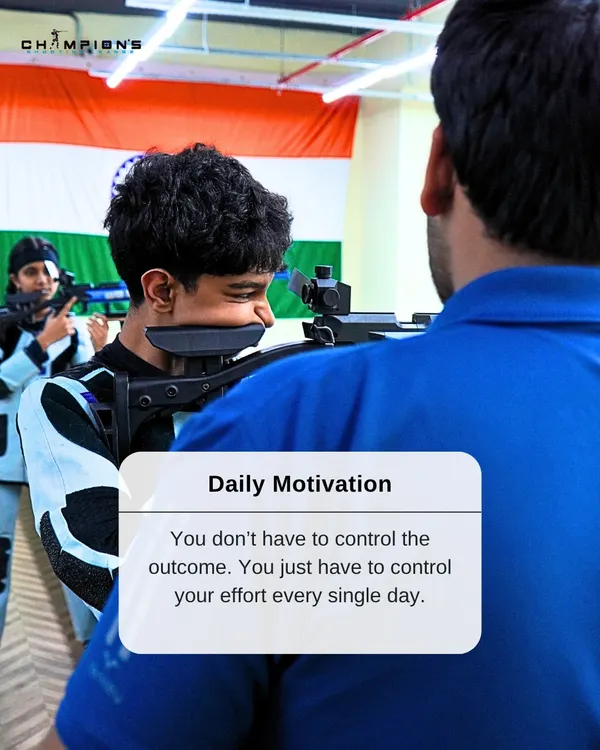 Daily motivation for my champions. You don't have to control the outcome. You just have to control your effort every single day.