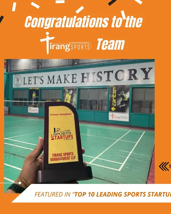 We are proud to be featured as one of the "Top 10 Leading Sports Startups". This award is a testament to our mission of revolutionizing sports infrastructure in India.