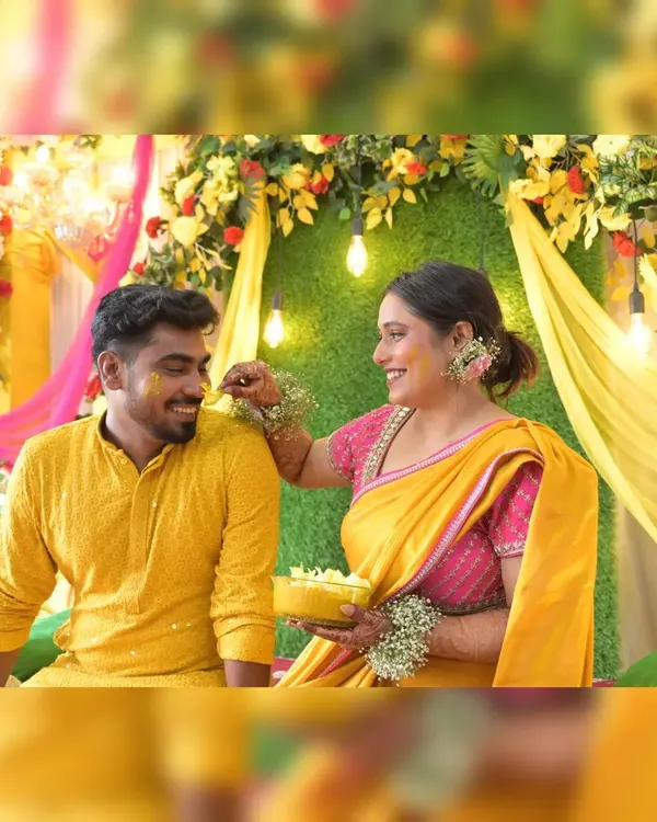 A perfect candid moment between the couple during their Haldi function. Capturing these natural interactions is at the heart of my documentary wedding photography style.