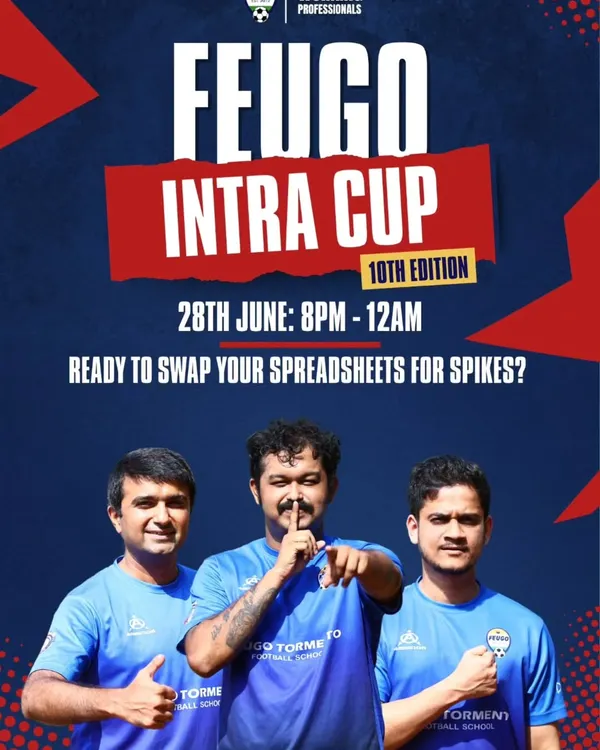Ready to swap spreadsheets for spikes? This poster announces our 10th Edition Intra Cup, one of the biggest in-house tournaments in the city, bringing together 400 participants across 40 teams.