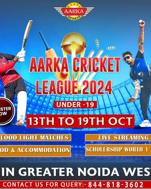 We are proud to announce the Aarka Cricket League for Under-19 players, a platform for serious young talent to compete for a scholarship worth ₹1 Lakh. Our tournaments are a complete professional experience, featuring matches under floodlights, live streaming for a wider audience, and full provisions for food and accommodation.