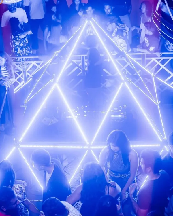 The iconic triangular LED setup at The Fixx Bar is one of my favorite stages to play on. The visual production here is next level and creates an immersive experience for the crowd.