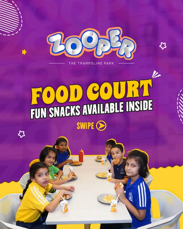 Welcome to our food court, where fun snacks are always available. After a session of bouncing, it's the perfect place to recharge.