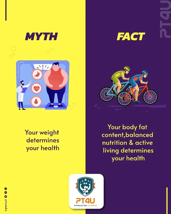 Myth: Your weight determines your health. Fact: Your body fat percentage, balanced nutrition, and an active lifestyle are the true indicators of your health. We focus on what really matters.