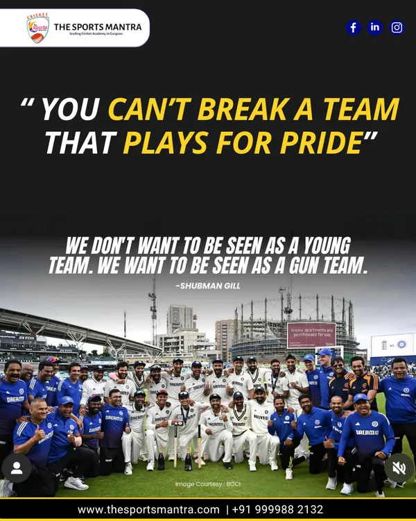 We build teams that play for pride. This quote from Shubman Gill reflects the "gun team" attitude we instill in our players, encouraging them to be fierce competitors.