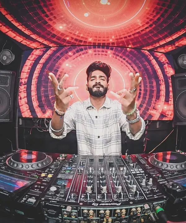 In my zone at Error, Siliguri. This is my office, where I blend tracks and create the energy for the night.