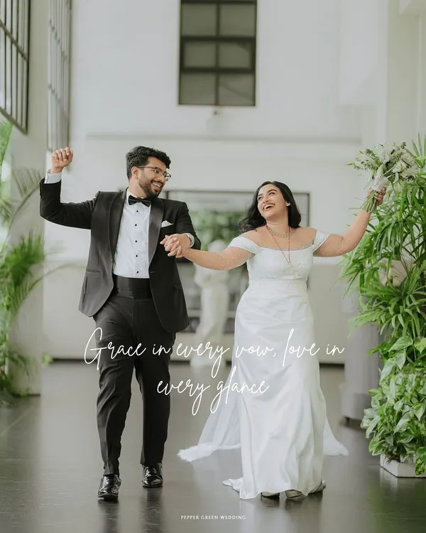 A moment of pure joy and celebration after saying "I do". I love capturing the candid happiness of a newly married couple as they dance their way into their new life together.
