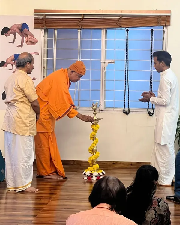 We marked the 12th anniversary of Harsha Yoga by invoking the divine with the lighting of the lamp. It was an honor to have Swamiji and Arun Sir bless our gathering. This journey is not about flashy pictures, but about a pure wish to seek the truth.