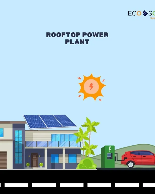 This illustration shows our core vision for residential sustainability: a home powered by its own rooftop solar plant, which in turn provides clean energy to charge an electric vehicle. It’s a self-sufficient ecosystem that we help homeowners in Bangalore build.