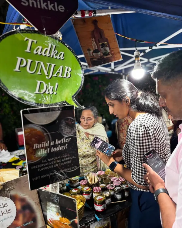 Our stall brings the "Tadka Punjab Da" to every market. It is always a busy place, with customers trying samples and checking out our products.