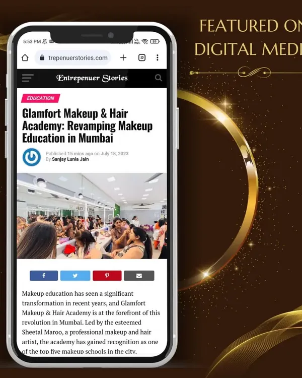 I'm so thrilled to share that Glamfort was featured in Entrepreneur Stories for revamping makeup education in Mumbai. This is a huge achievement for us and a testament to our quality teaching.