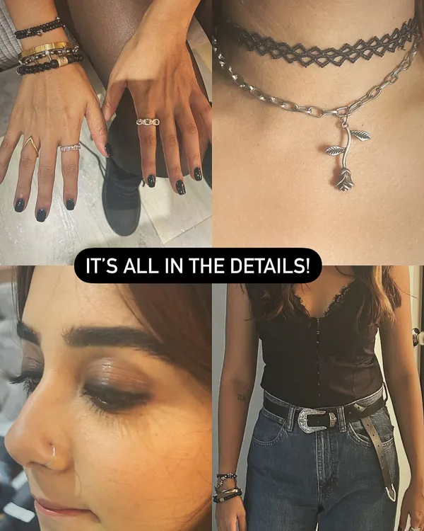 It's all in the details. For the 'Razdariyan' music video, we used accessories like layered bracelets, delicate rings, and a rose choker to add depth and personality to the characters' styles.
