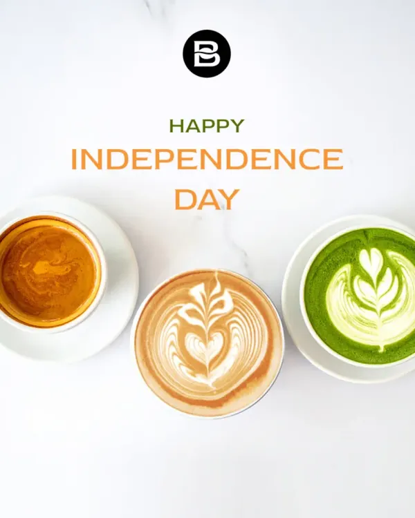 Celebrating Independence Day with a tricolor of coffee art. This shows the creative possibilities with latte art, matcha, and espresso.