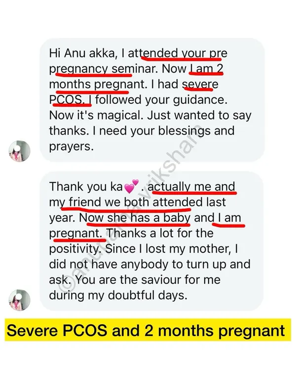This student conceived within two months of attending my seminar, even with severe PCOS. It shows how quickly your body can respond to the right guidance and support.