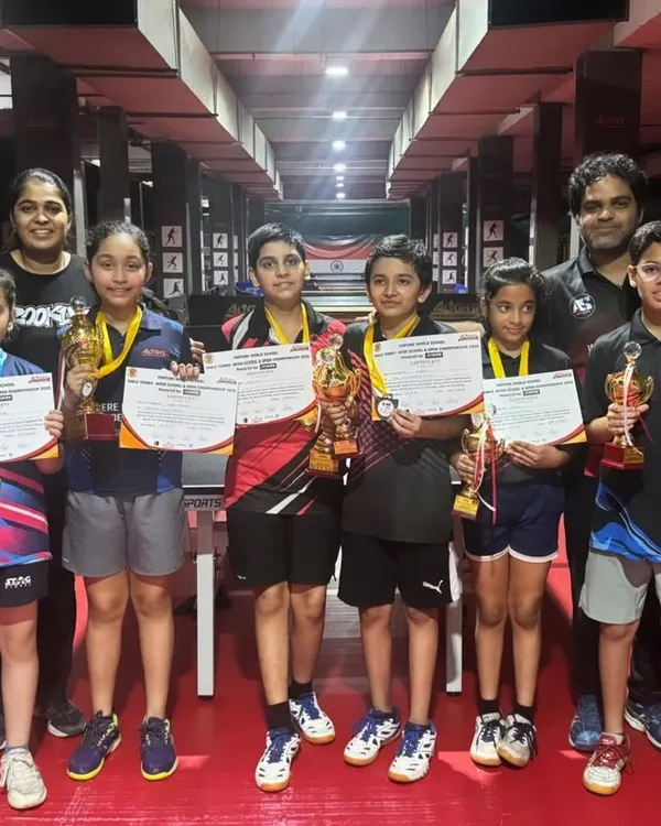A group of our young champions from the Fortune World School Interschool Tournament held at our Noida centre. Their hard work paid off.