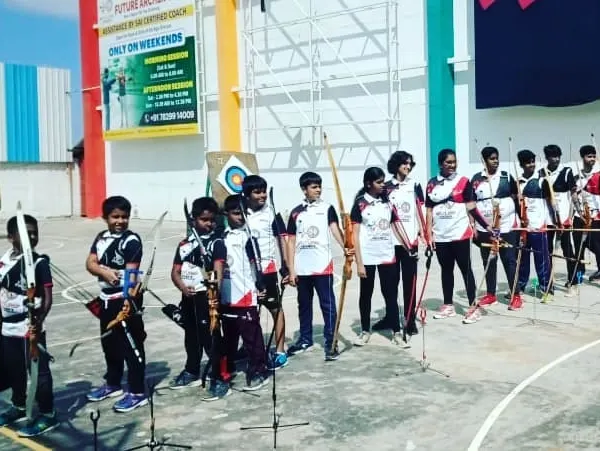 Lined up and ready to go at our Inter Academy competition. You can feel the focus and excitement in the air when our archers take the field.