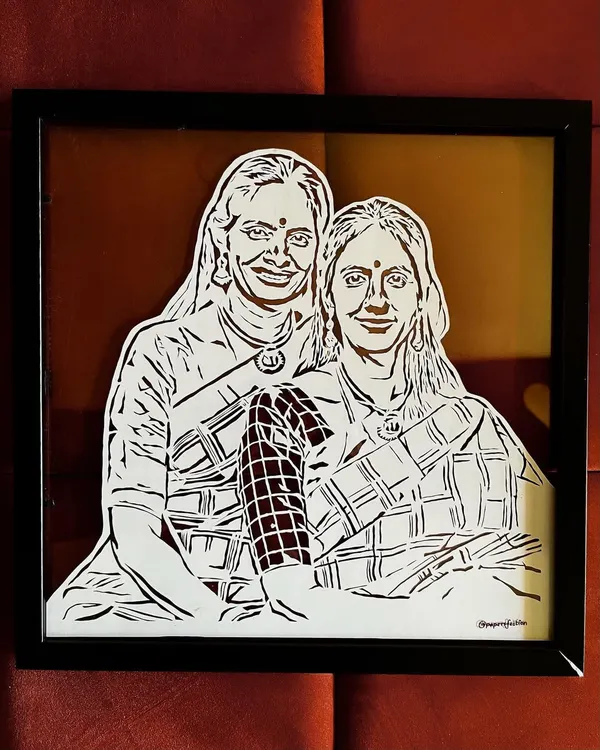 This is how your portrait can look in a classic black floating frame. The design allows the color of your wall to show through, making the artwork pop.