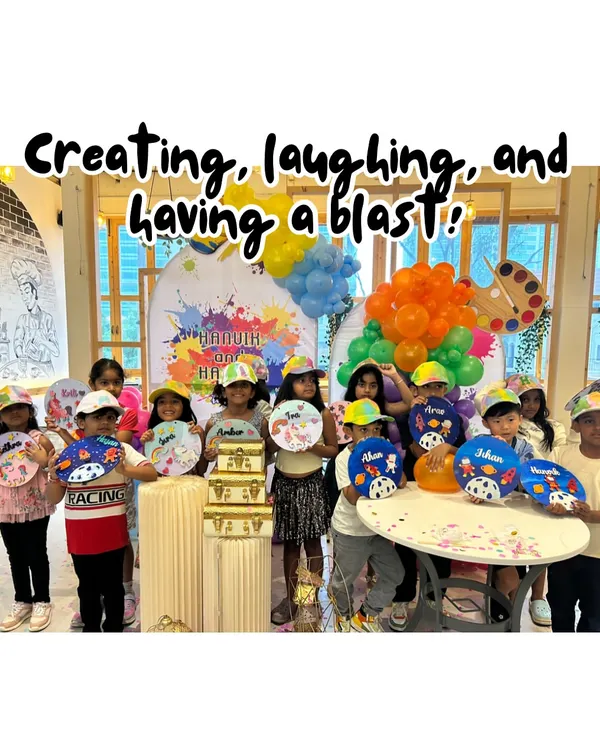 This is what pure joy looks like. I love seeing a group of happy kids proudly showing off the masterpieces they've just created. My parties are all about creating, laughing, and making unforgettable memories together.