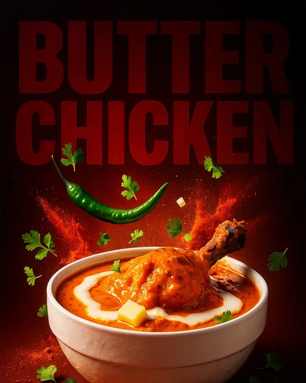 This is our legendary Butter Chicken, the dish that defines our kitchen. It is rich, creamy, and cooked with the same authentic recipe since day one. The tender chicken is simmered in a smooth tomato gravy, finished with a touch of cream and butter for that perfect flavour.