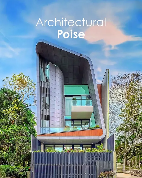 This residence is a study in architectural poise, where a fluid, curved roofline and layered volumes create a composition that is both bold and refined. The extensive use of glass and open terraces establishes a seamless connection between the interior and the sky, reflecting a contemporary design that values both form and lightness.