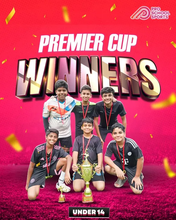 Champions! Our Under-14 stars showed incredible effort and unity to win the Premier Cup. A well-deserved victory for a team that played with heart all season.