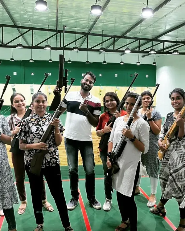 The crew from EY dropped by for a unique team outing. It's awesome seeing office teams bond over the challenge of precision shooting in our air-conditioned range.