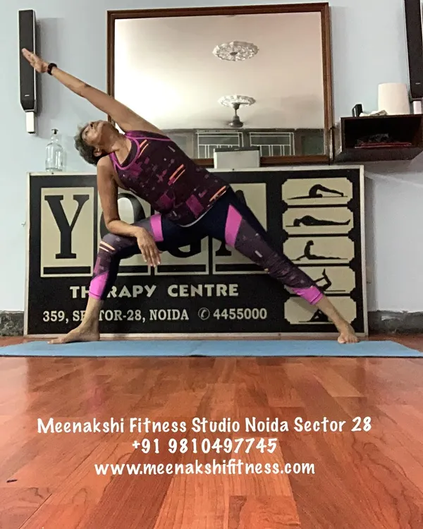 Utthita Parsvakonasana, or Extended Side Angle Pose. This is a classic standing pose that strengthens the legs and stretches the entire side of the body.