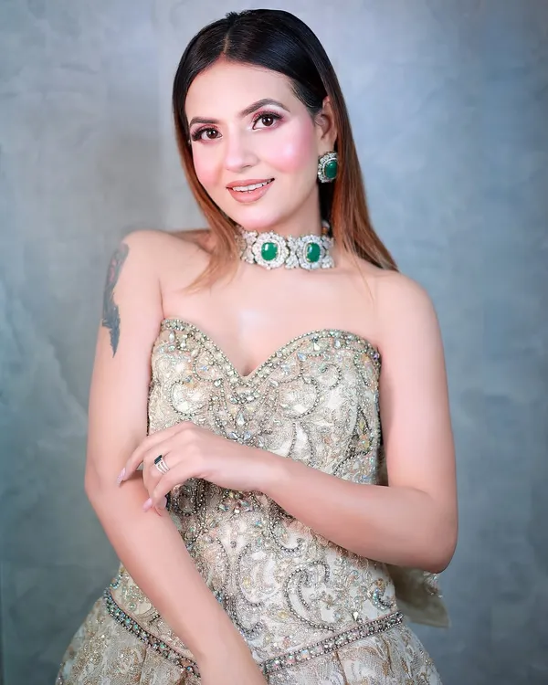 A beautiful, smiling portrait of a wedding guest, capturing the joy of the event.