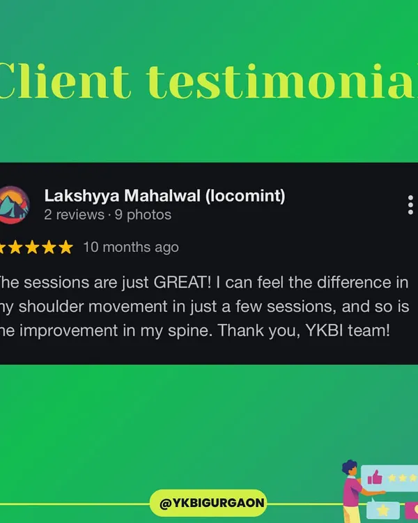 "The sessions are just GREAT! I can feel the difference in my shoulder movement in just a few sessions." It's amazing to see clients feel tangible results so quickly.