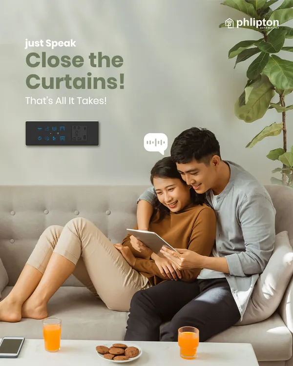 Enjoying a quiet moment on the couch and the sun is in your eyes? Just say the word. With my voice-activated curtain control, you never have to get up to adjust for comfort.