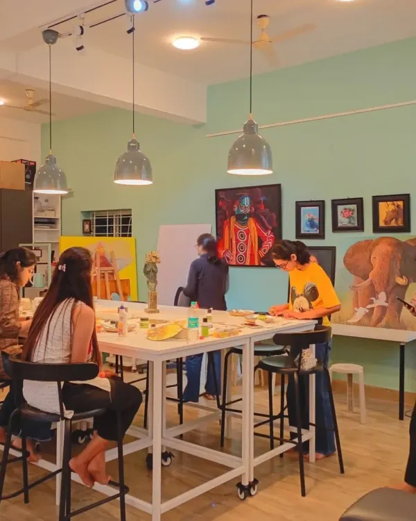 This is where your artistic journey begins. My Malleshwaram studio is a dedicated, professional space for adults to explore their creativity, learn advanced techniques, and receive direct mentorship in a focused environment.
