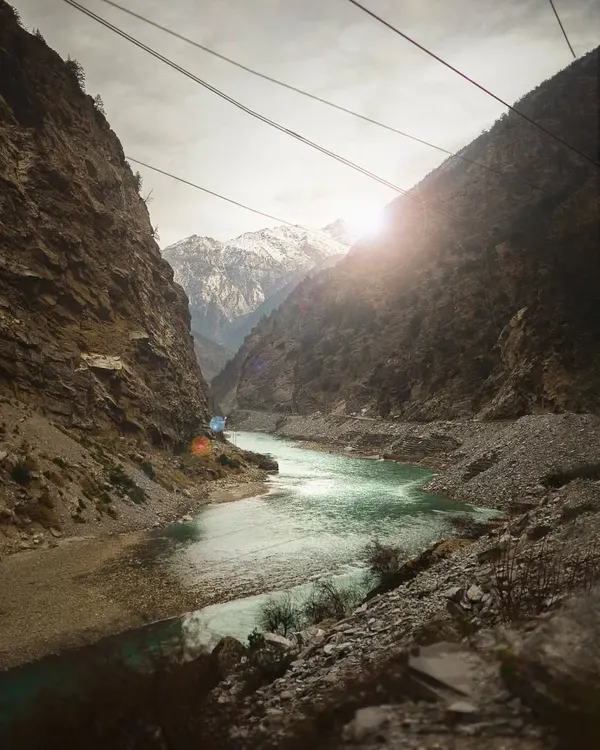 A dramatic shot of the river valley on the road to Kaza in Spiti. I often play with light and color grading in post-production to enhance the mood and make the landscape feel as epic as it did in person.