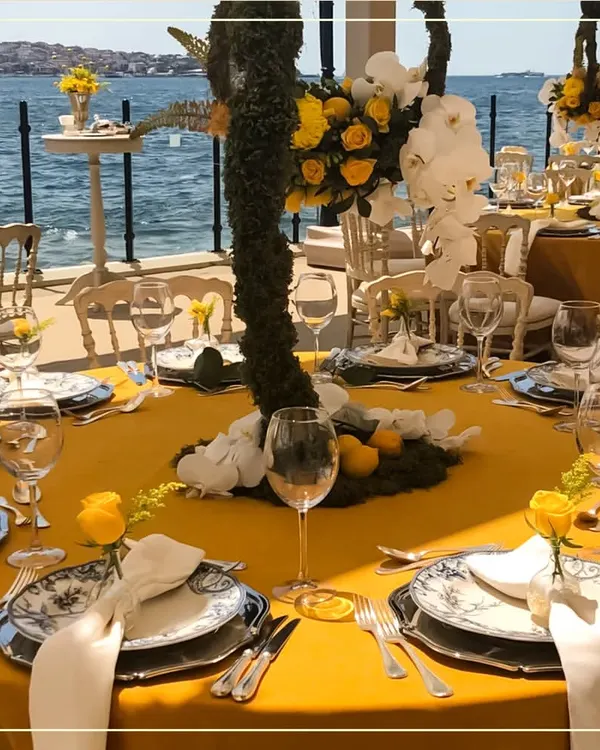 A breathtaking seaside wedding reception we catered, where the menu was as stunning as the ocean view. This is how we bring destination wedding dreams to life, with elegant tablescapes and flawless service against a magnificent backdrop.