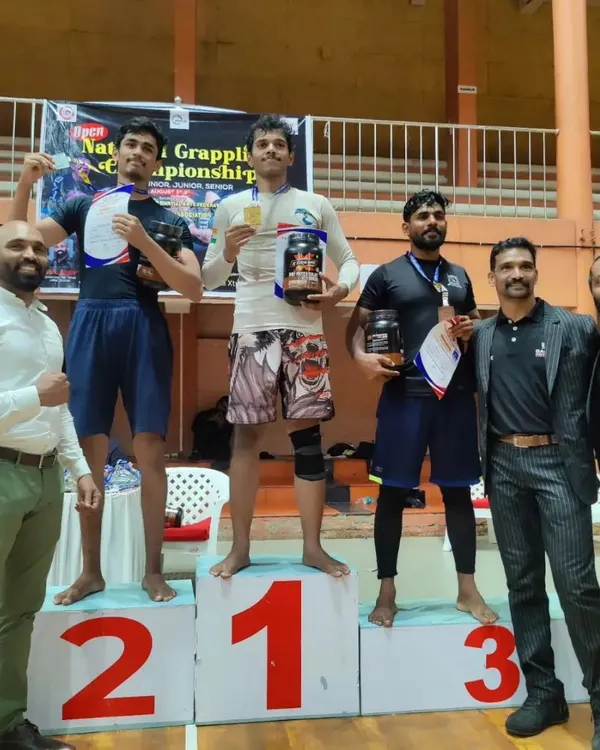 On the podium at the Open National Grappling Championship. I am incredibly proud to have won the gold medal in my weight category. This is what dedication and hard work leads to.