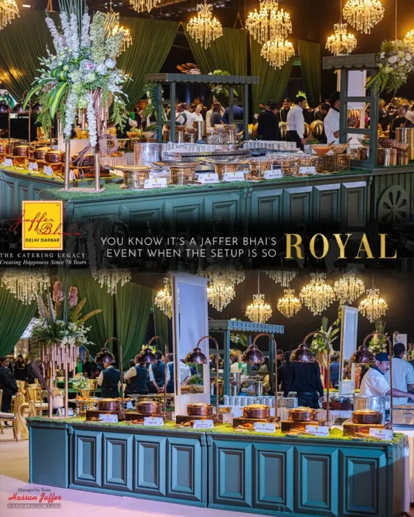 This is the essence of a royal event. Our grand buffet setups are designed not just to serve food, but to create a majestic experience that becomes the centerpiece of your celebration.