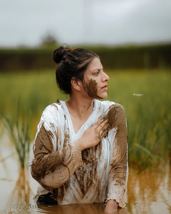 A powerful image from my conceptual series in the paddy fields of Kerala. This shoot was about connecting with the earth in a raw and authentic way.