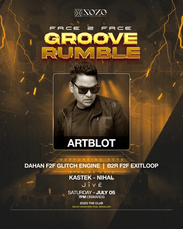 My solo feature poster for the "Groove Rumble" event at Zozo. It was an honor to be featured as one of the four headliners for this massive night.