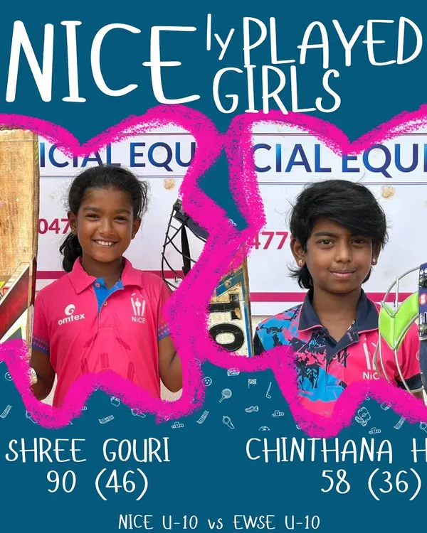 Our little champions are already making a big impact. Shree Gouri (90 off 46) and Chinthana HR (58 off 36) with fantastic scores in an U-10 practice match.