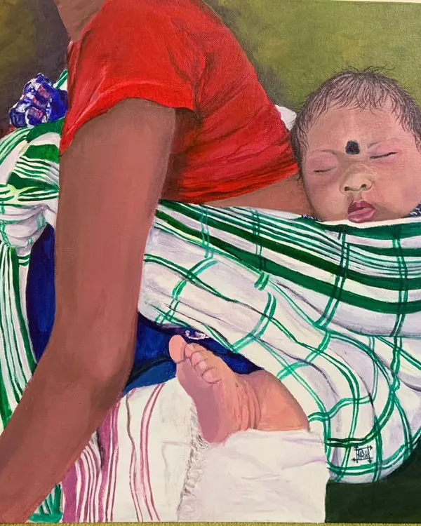 This incredibly moving acrylic painting, titled "Precious Cargo," celebrates the profound bond of motherhood. It’s a powerful example of how we can create figurative art that tells a deep, emotional story.
