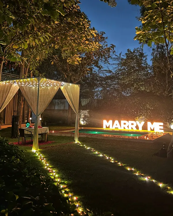 We love being a part of your special moments. This magical proposal setup on our party lawn is just one example of how we can help you create an unforgettable private celebration.