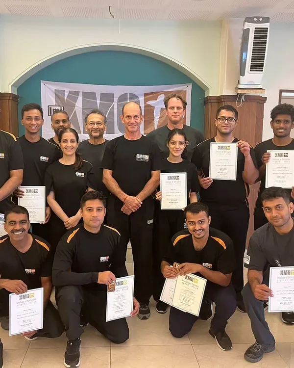 This is the standard we uphold. Our instructors are pictured here with KMG founder Eyal Yanilov after completing the rigorous General Instructor Course (GIC), ensuring the highest quality of instruction at our Bangalore centers.
